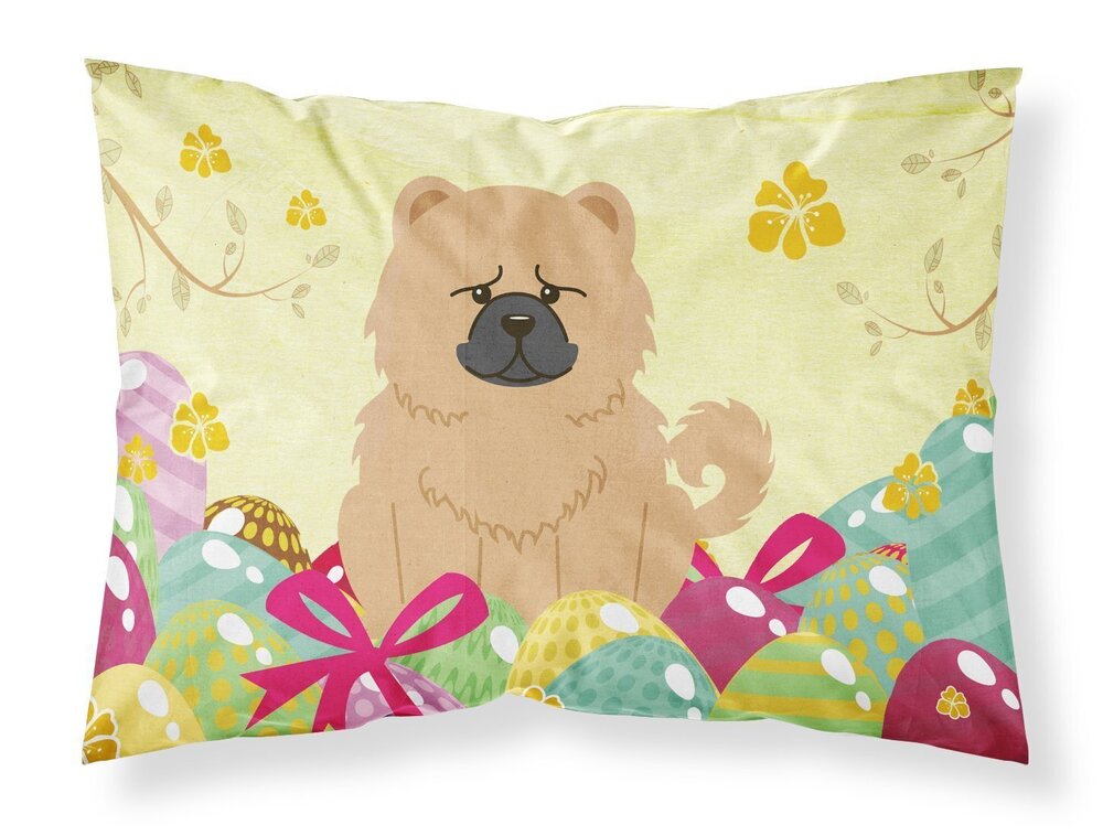 5728 BB6144PILLOWCASE Easter Eggs Chow Chow Cream Fabric Standard